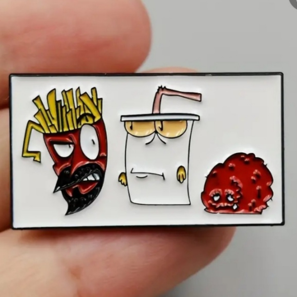 Aqua Teen Hunger Force hat pin, Aqua Teen Hunger Force enamel pin, Meat …